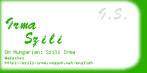 irma szili business card